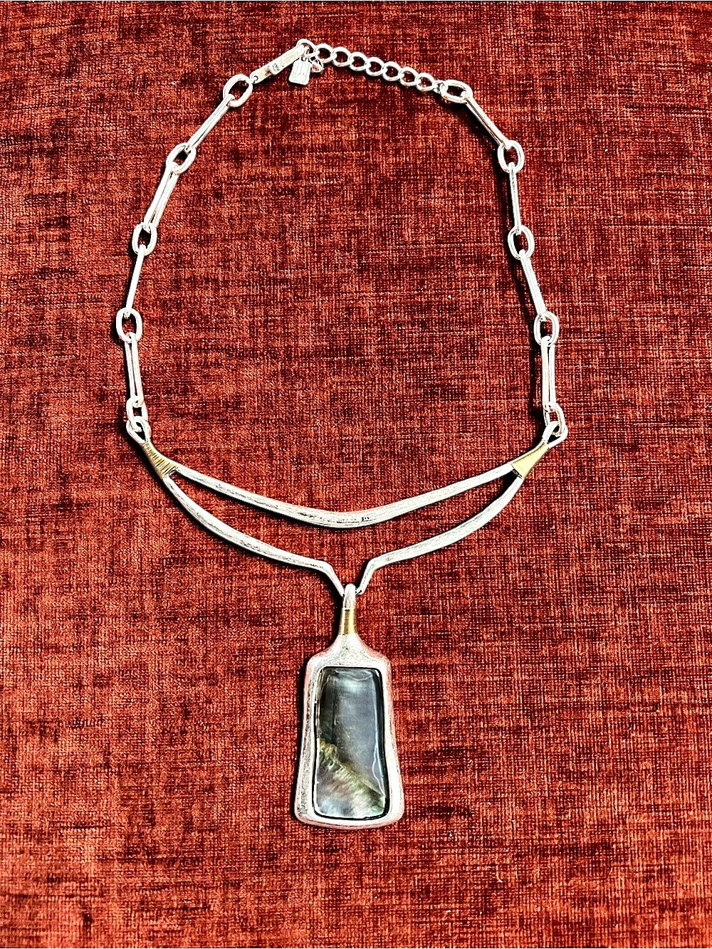 Silver-Tone Statement Pendant Necklace